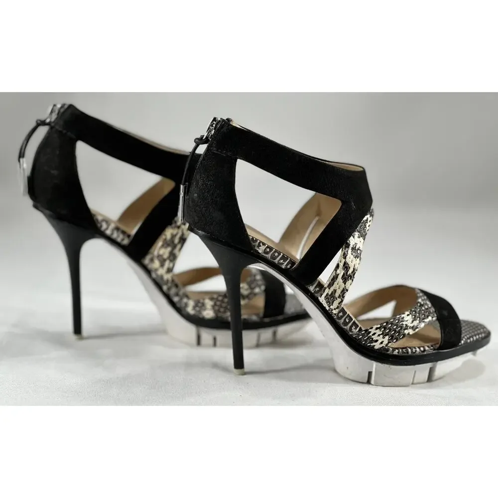 L.A.M.B Open Toe Platform Leather High Heel Stiletto Sz6M Stunning Gorgeous - Picture 9 of 12